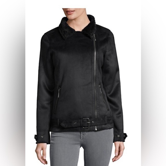 MANGUUN Moto Faux Suede Jacket - Picture 1 of 4